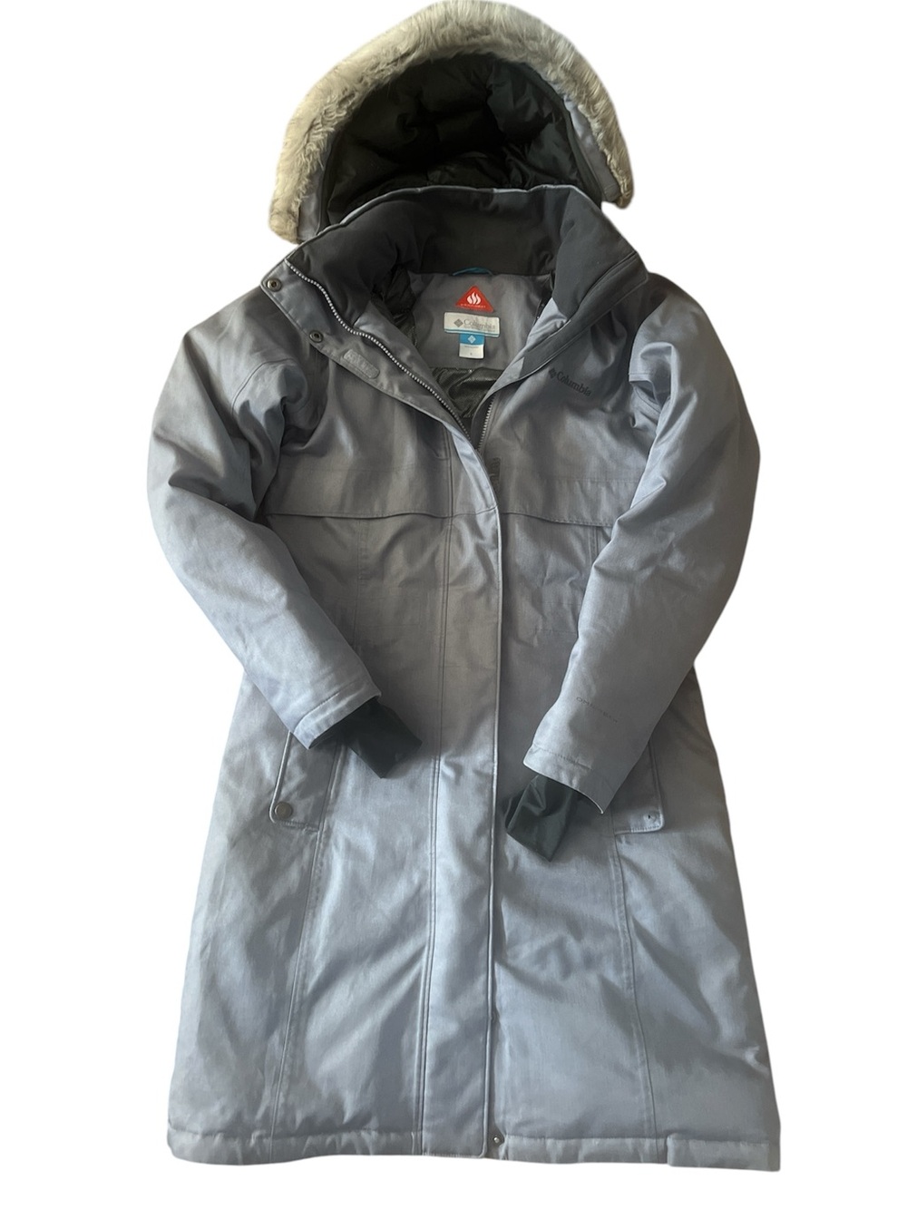 Columbia womans Gray Winter Parka Jacket Omni-heat Omni tech S